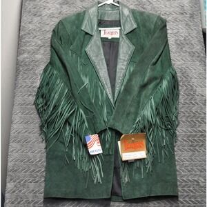 Diamond Leathers Fringe Western Jacket Small Hunter Green NWT USA 25197-R-07
